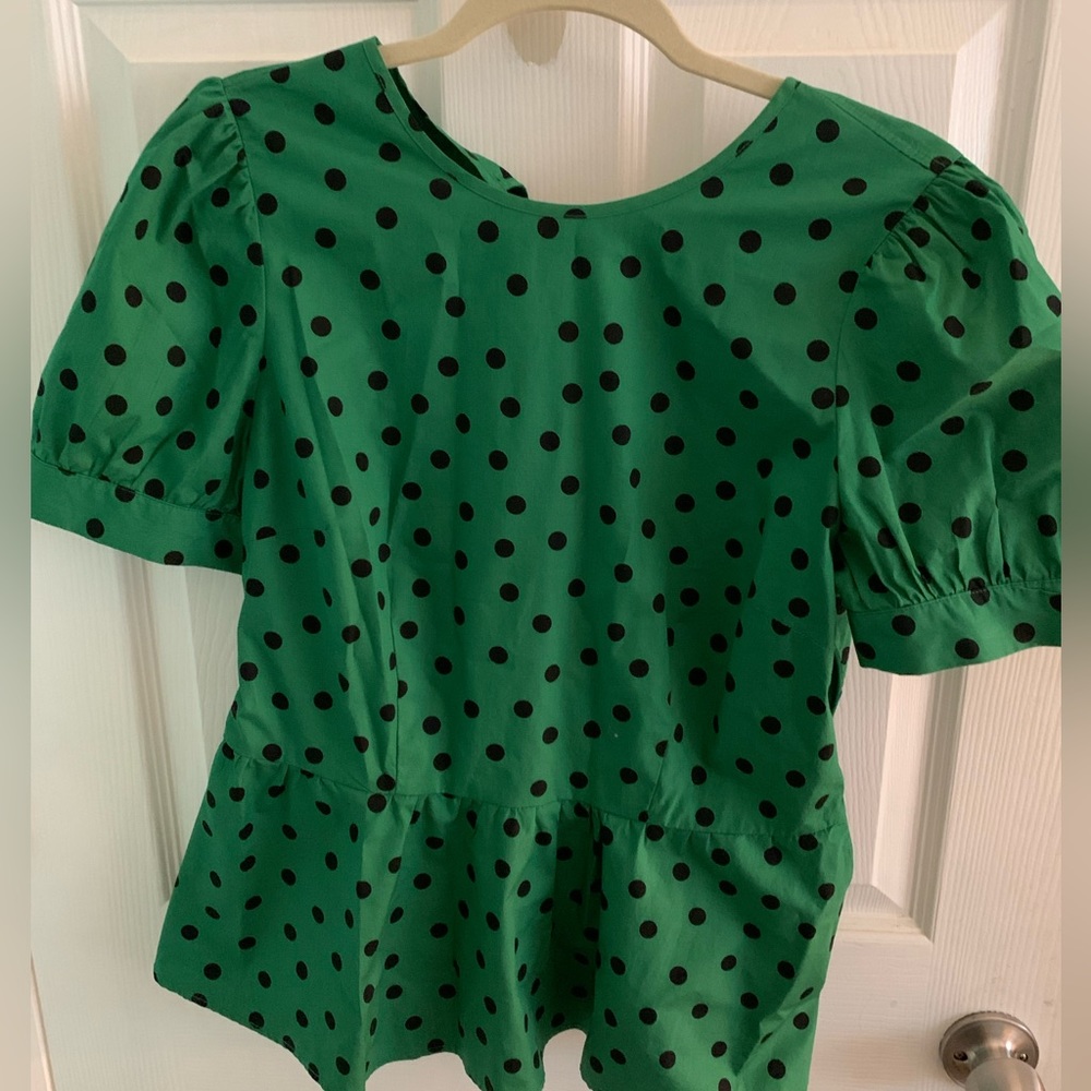 LINEN POLKA DOT BLOUSE